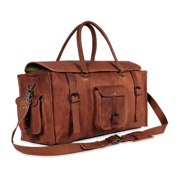 Aspen Leather Weekender Flap Duffle Bag