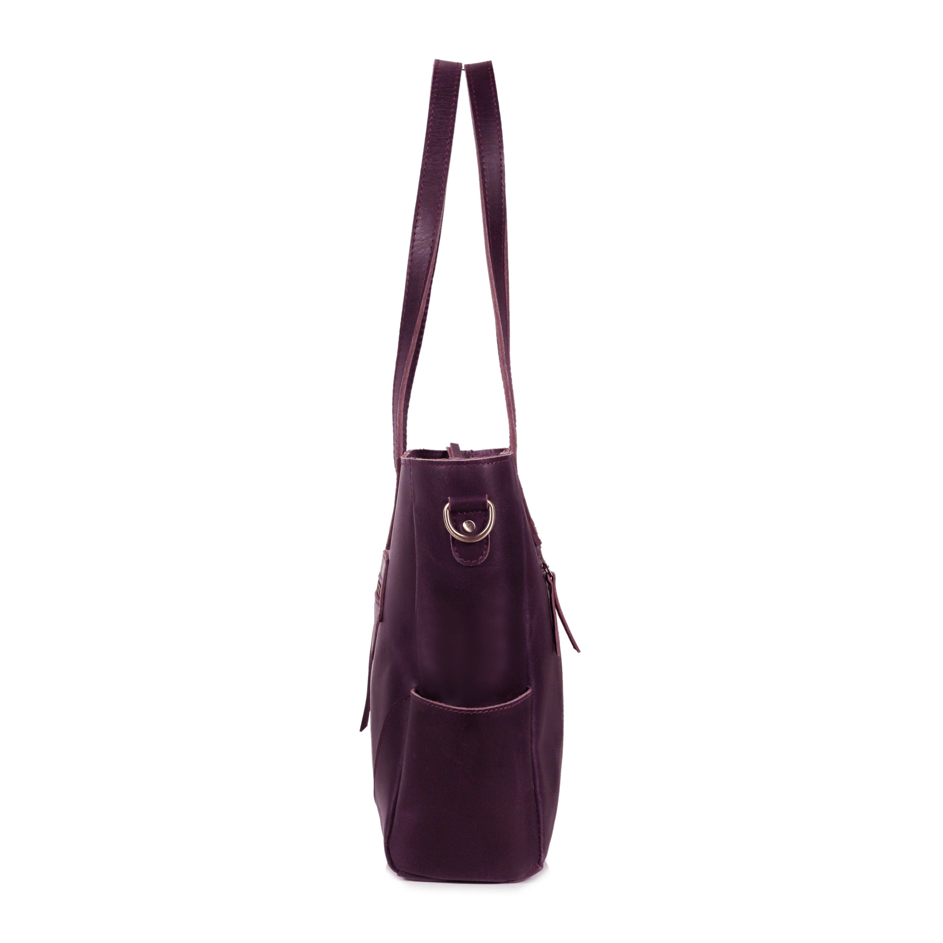 Portland Buffalo Leather Almost Perfect Tote Bag - purple