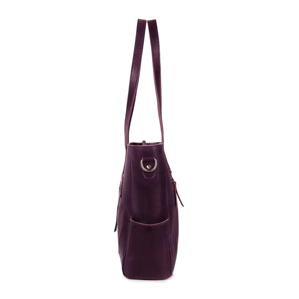 Portland Buffalo Leather Almost Perfect Tote Bag - purple
