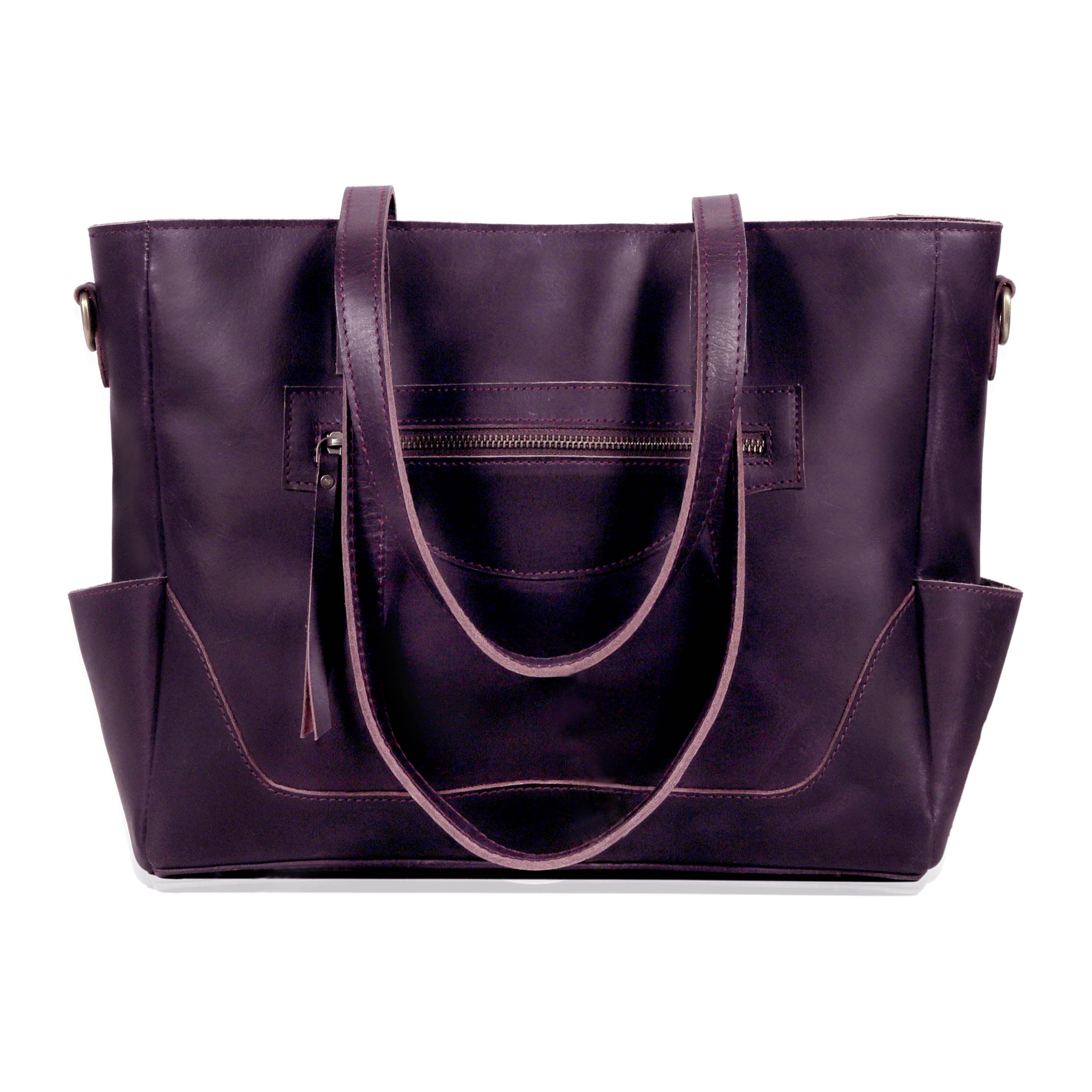 Portland Buffalo Leather Almost Perfect Tote Bag - purple