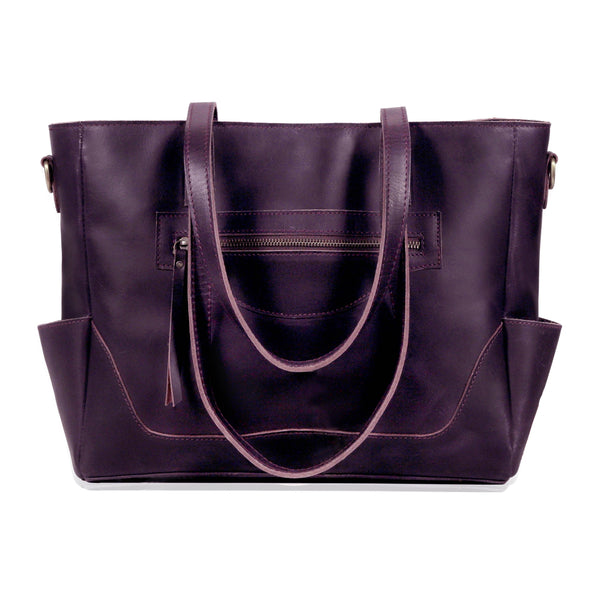 Portland Buffalo Leather Almost Perfect Tote Bag - purple