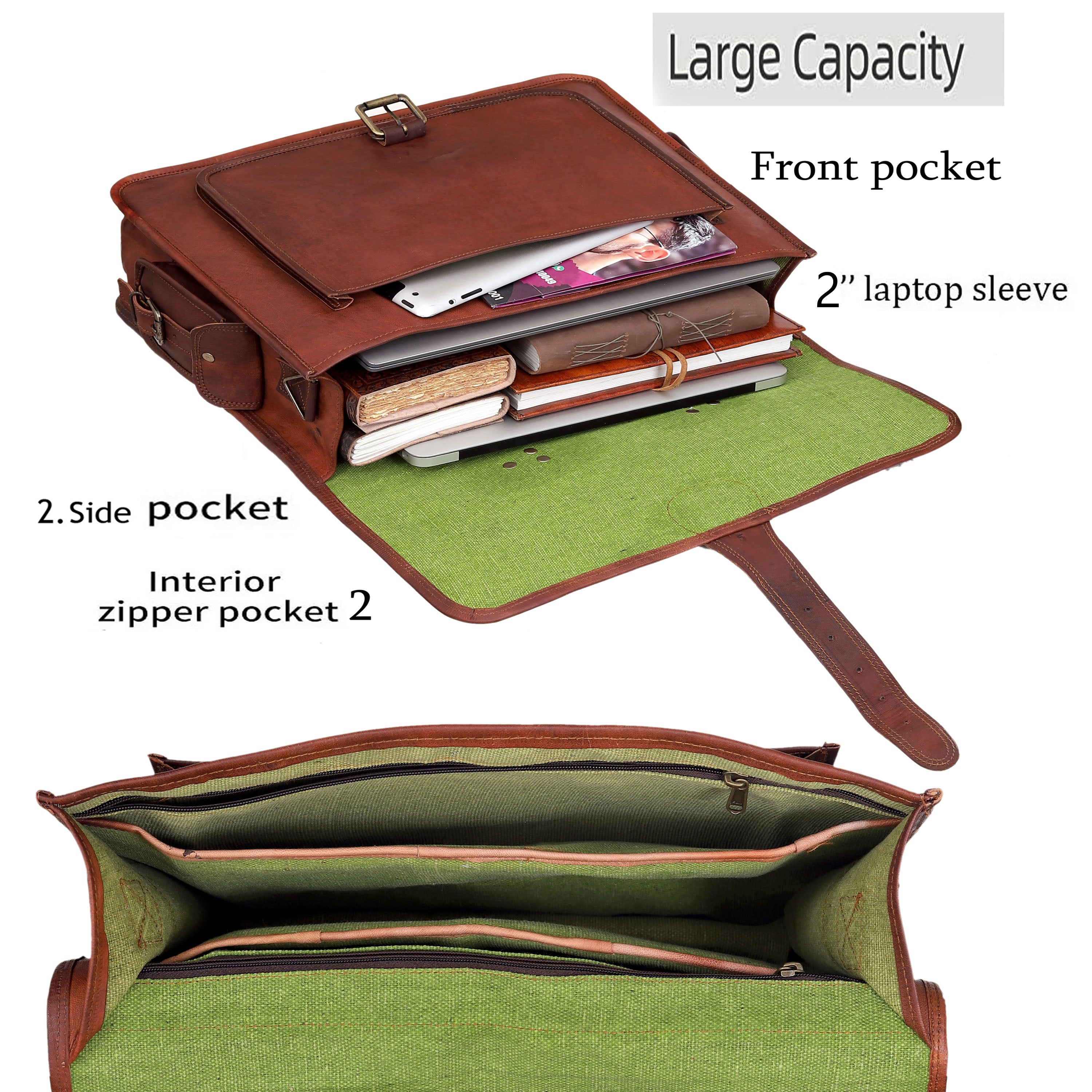Premium Buffalo Leather Messenger Bag for Men