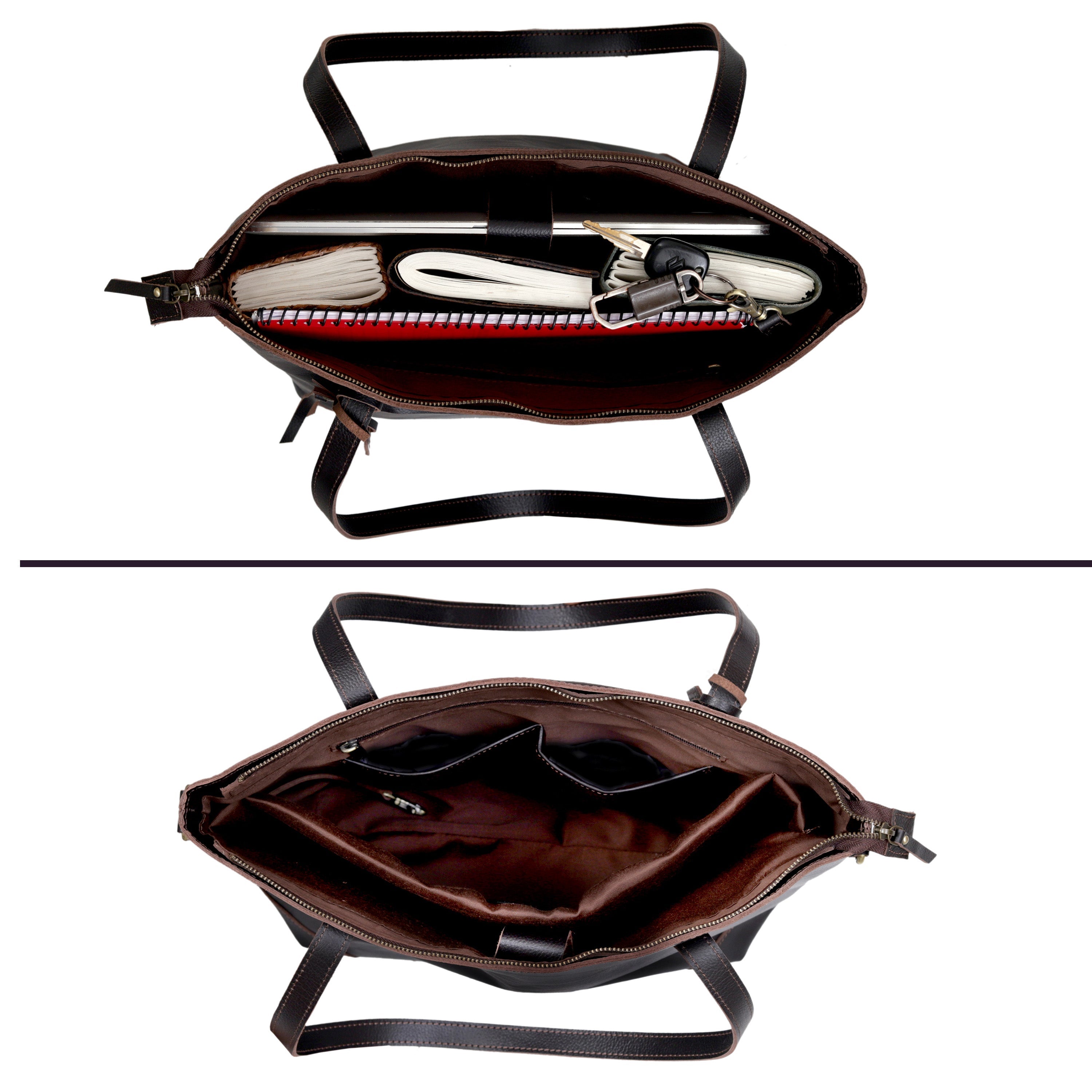 Buffalo Leather Tote Bag - Brown