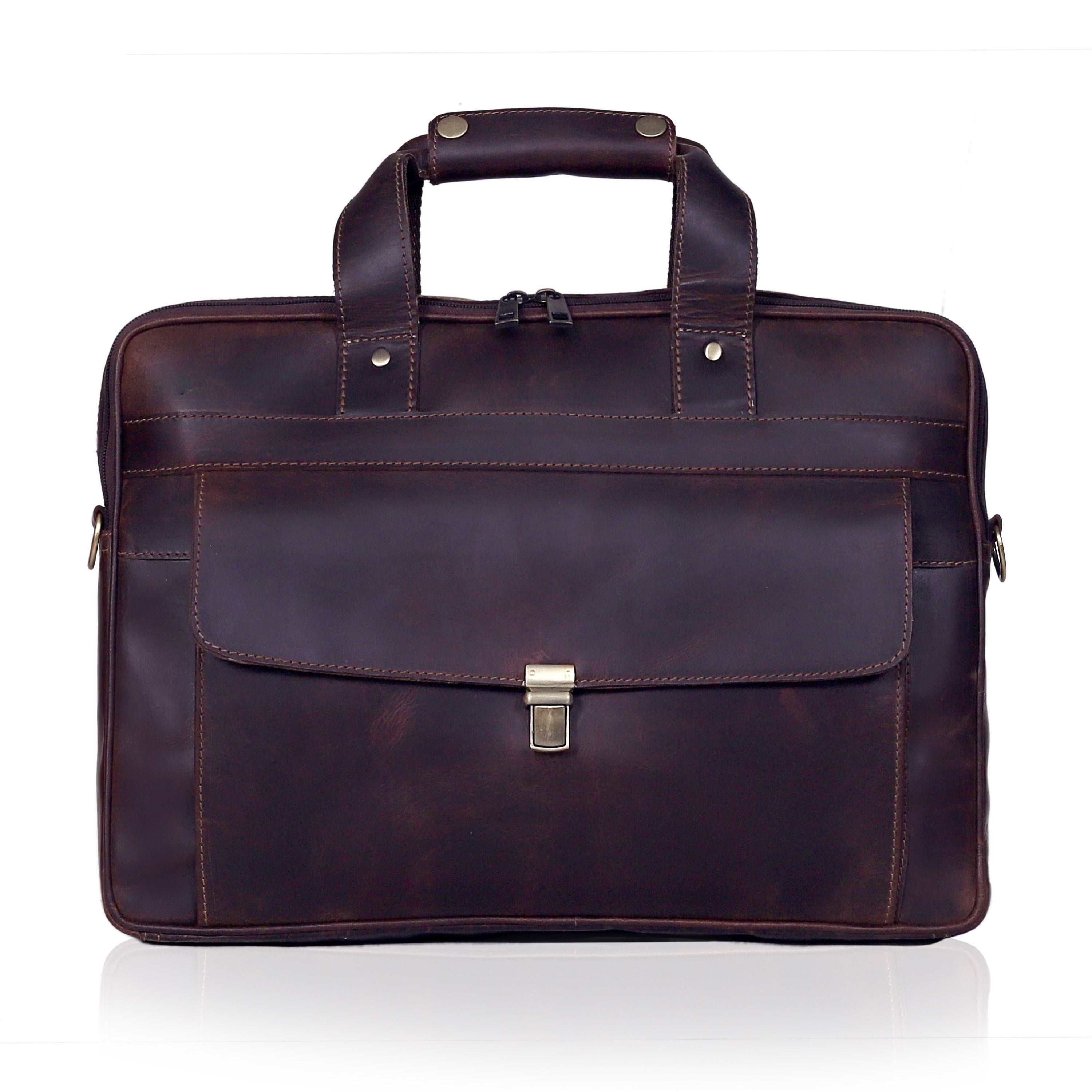 James Lawyer Leather Briefcase Bag