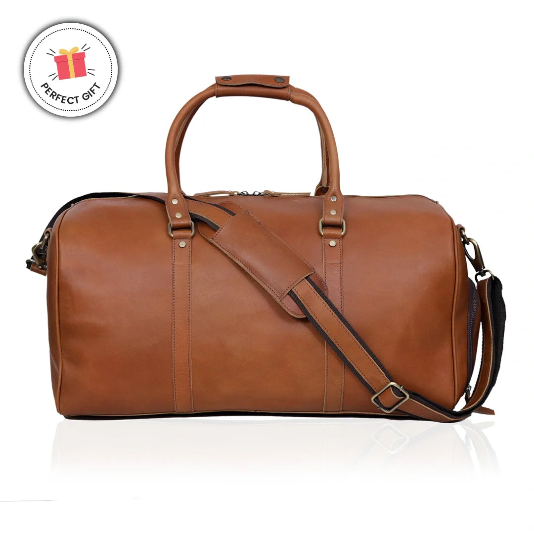 John Leather Duffel Bag - Tan