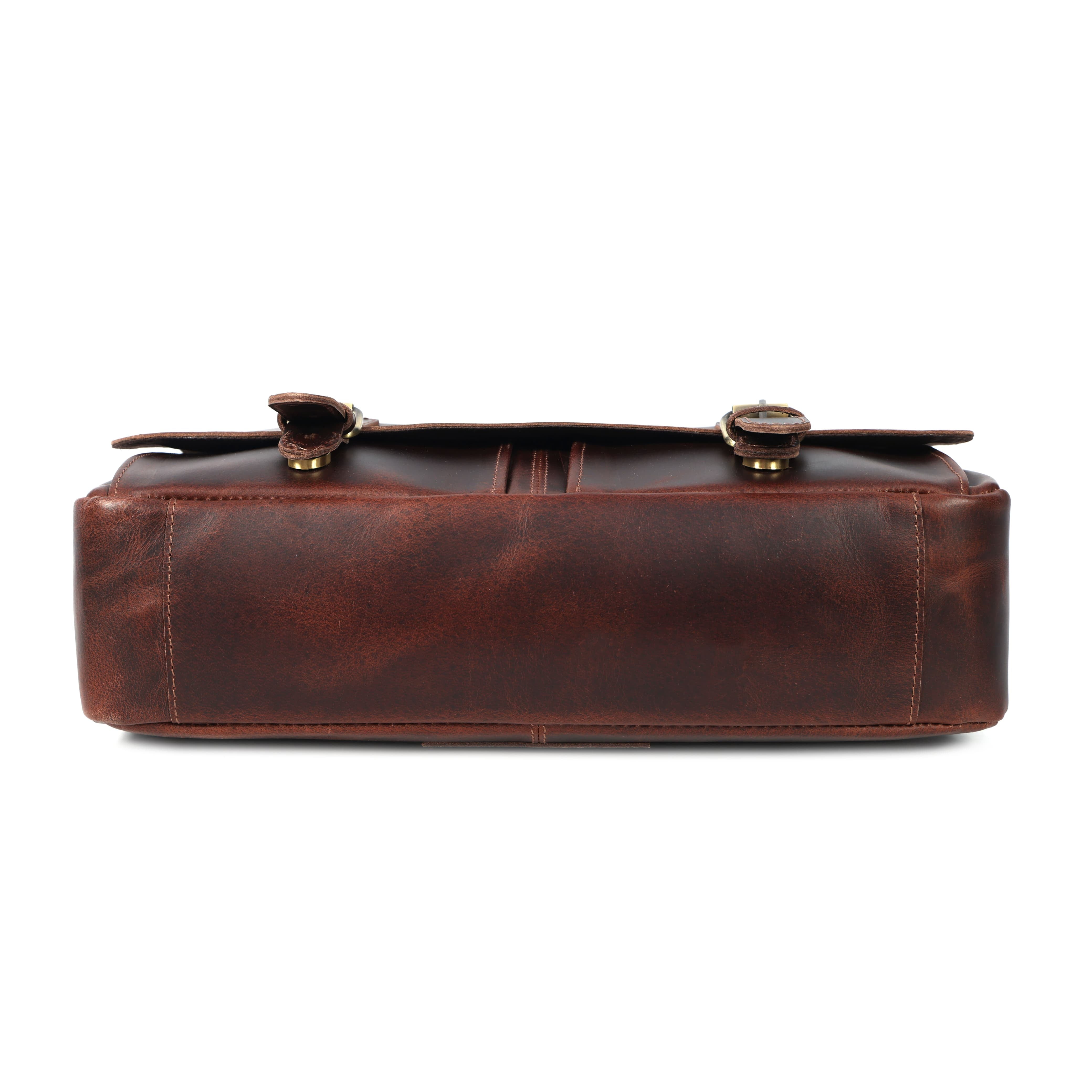 Full-Grain Buffalo Leather Messenger Bag
