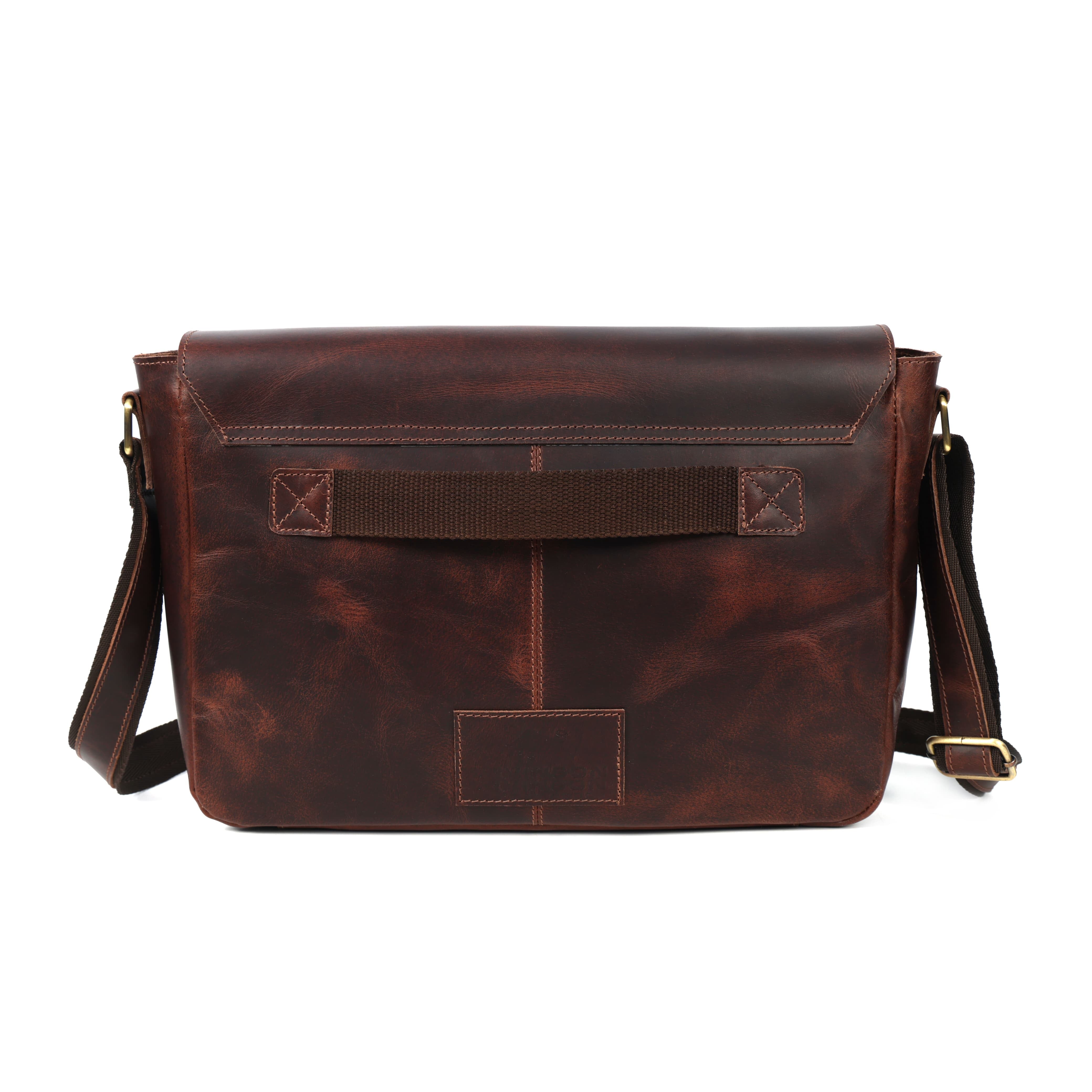 Full-Grain Buffalo Leather Messenger Bag