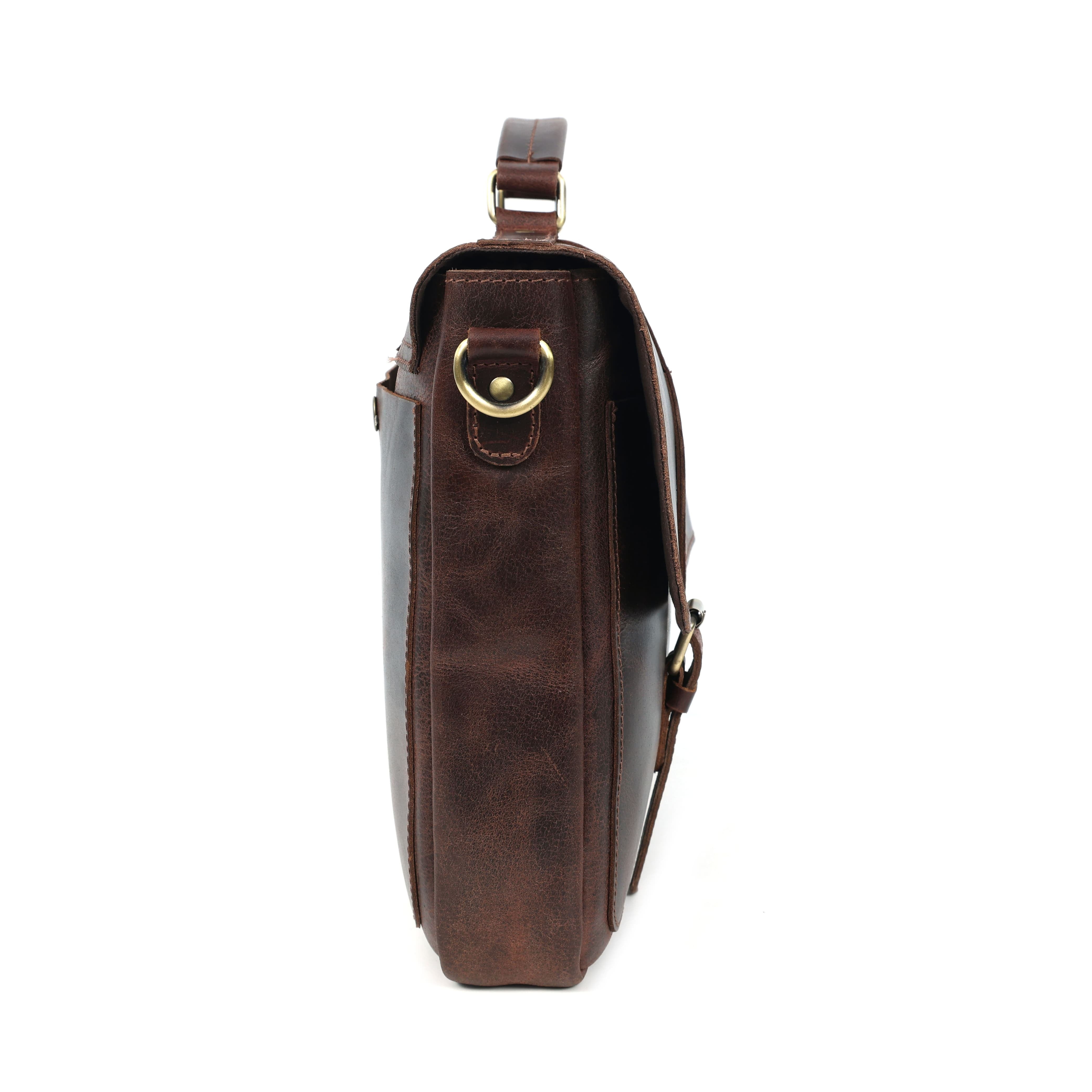 Full-Grain Buffalo Leather Messenger Bag