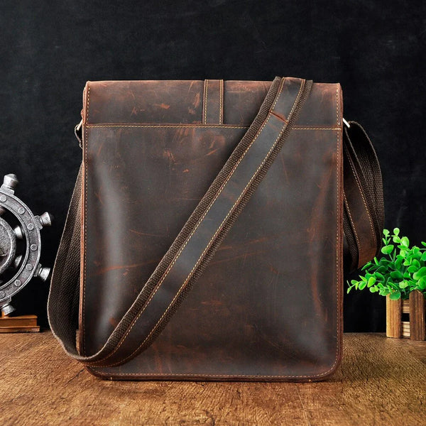 Logan Full-Grain Buffalo Leather Messenger Bag – Vintage Work & Everyday Satchel