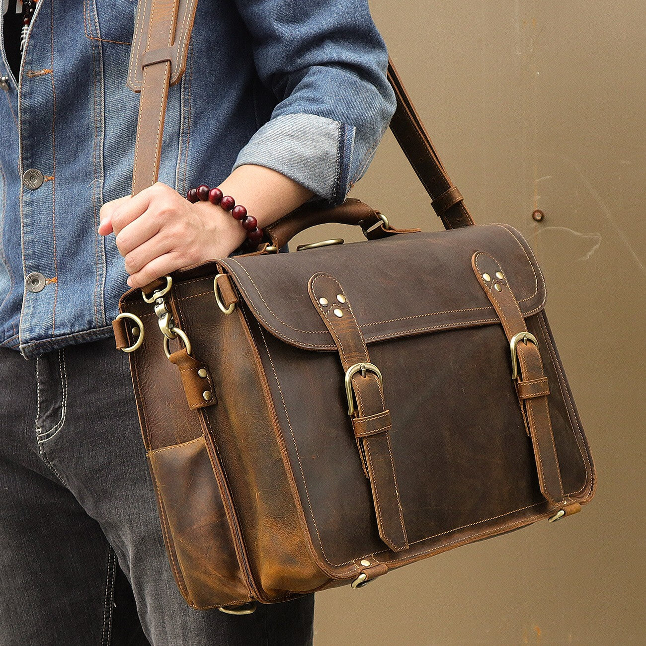 Classic Vintage Leather Briefcase