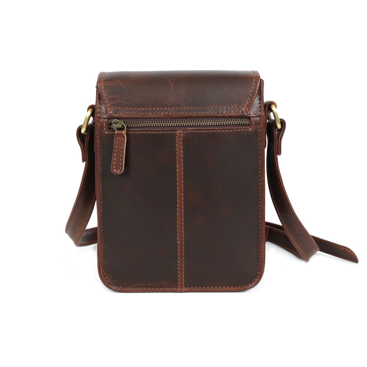 Mini Horizon Full-Grain Buffalo Leather Satchel – Compact Crossbody Messenger Bag