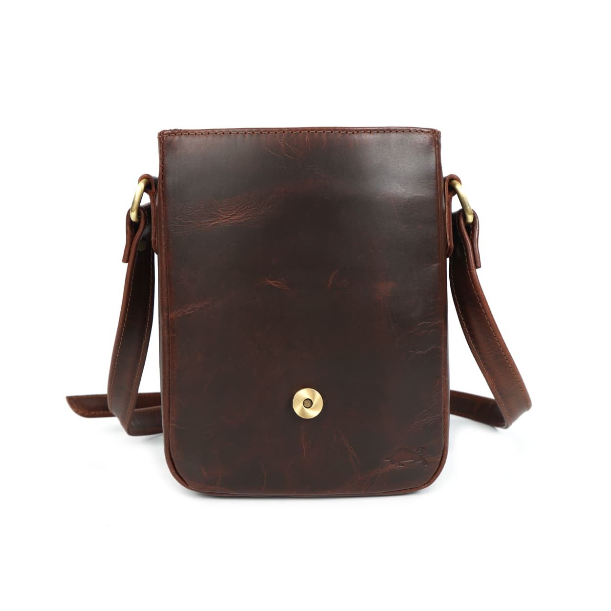 Mini Horizon Full-Grain Buffalo Leather Satchel – Compact Crossbody Messenger Bag