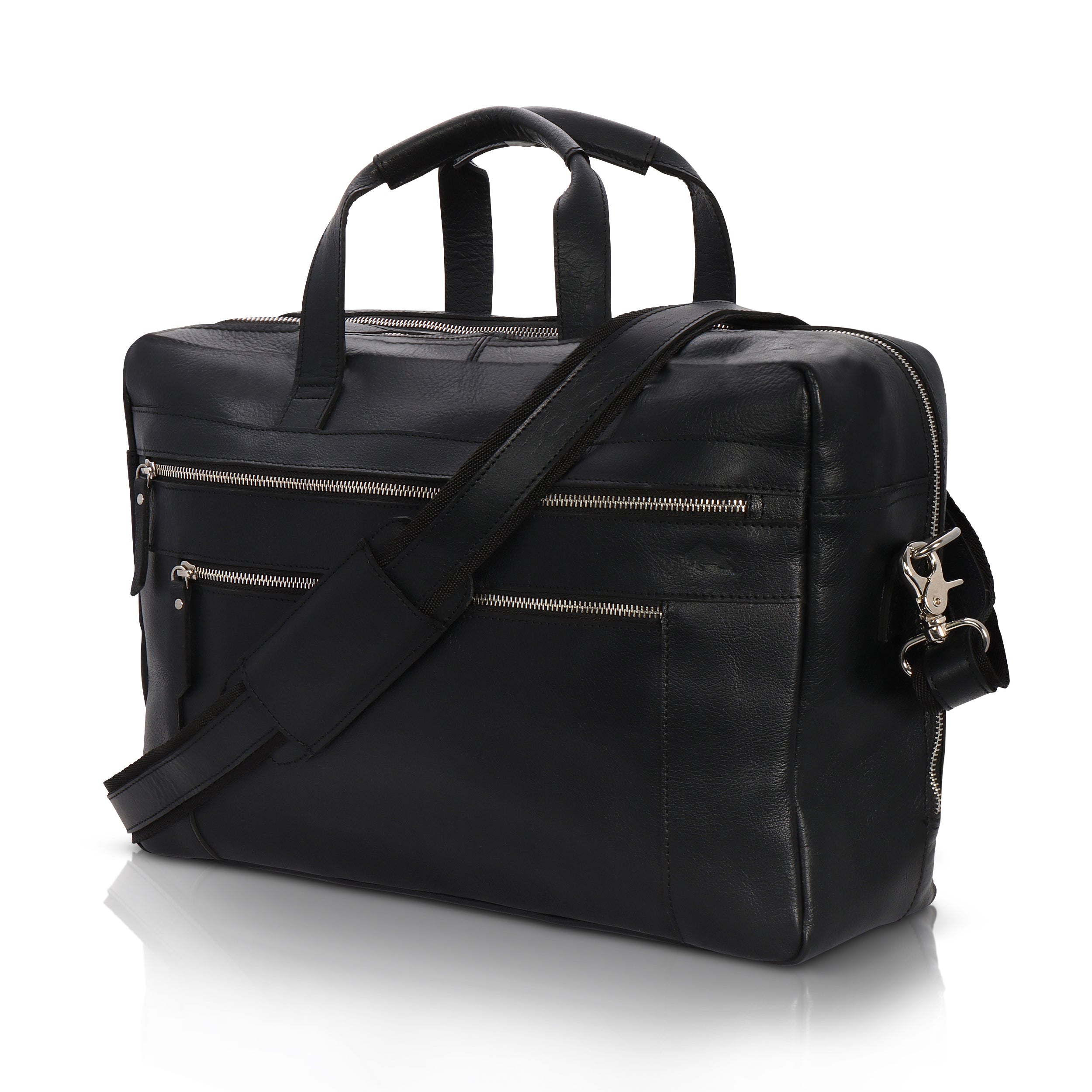 Onyx Black Leather Briefcase