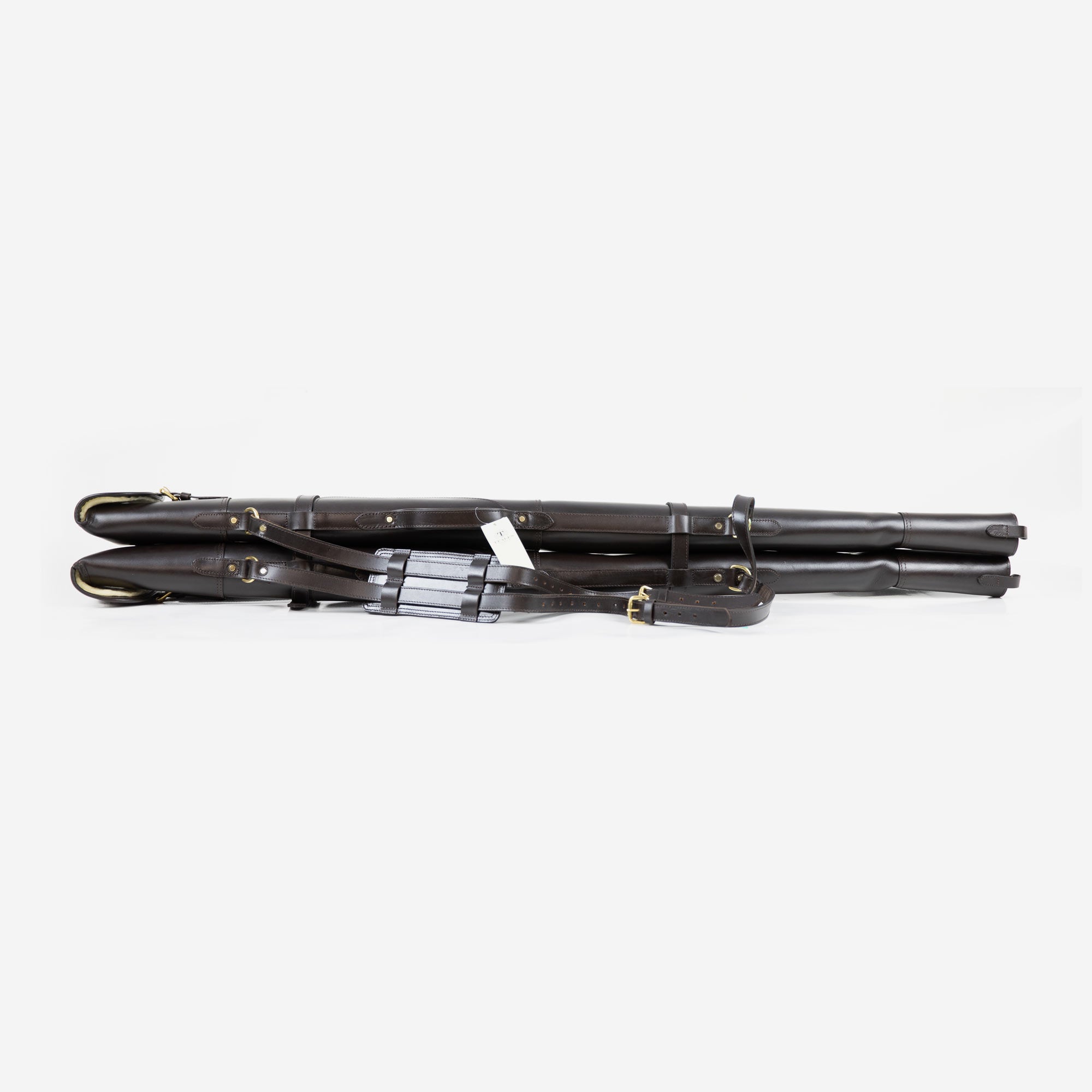 Dark Brown Double Shotgun Slip – Leather Buckle & Flap Gun Case