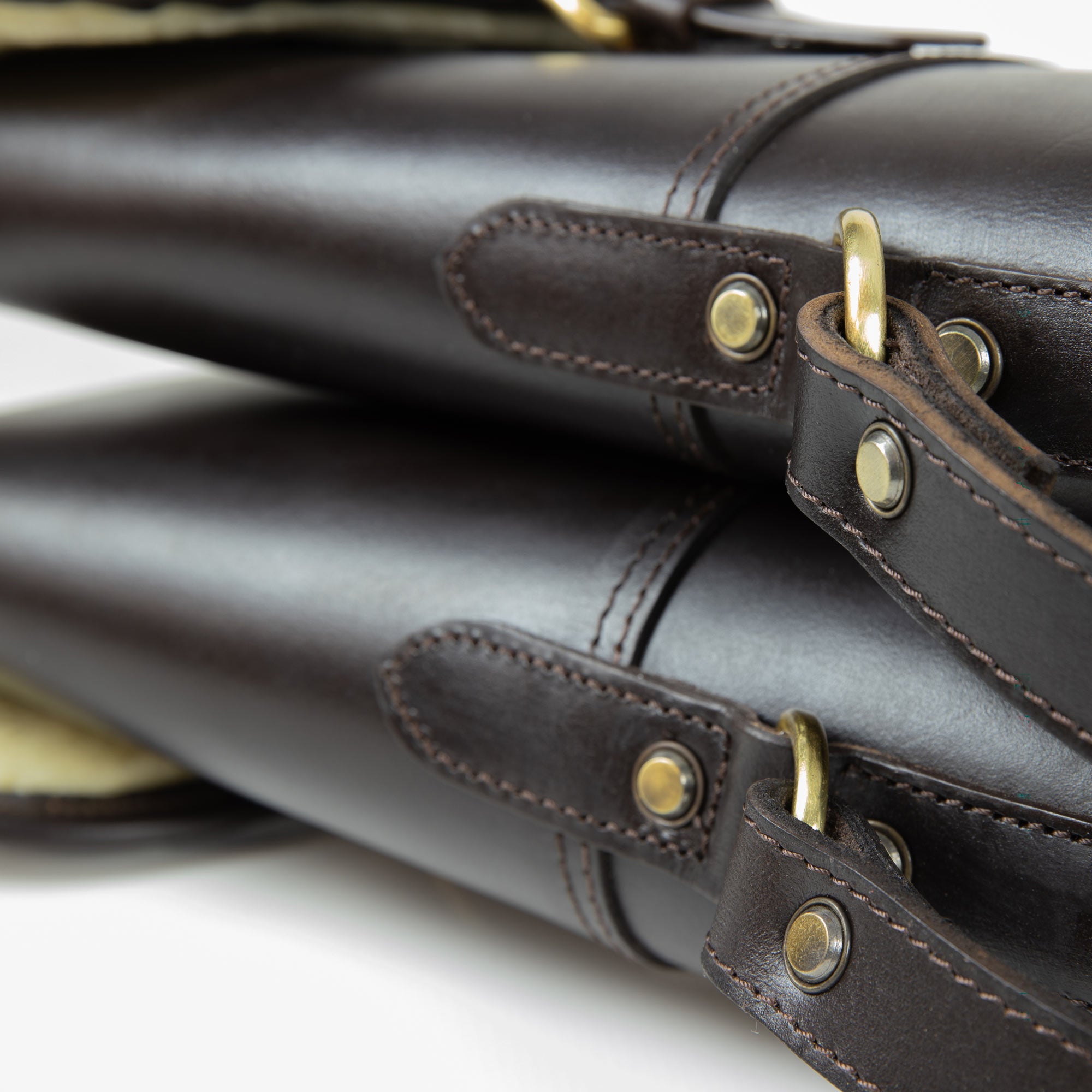 Dark Brown Double Shotgun Slip – Leather Buckle & Flap Gun Case