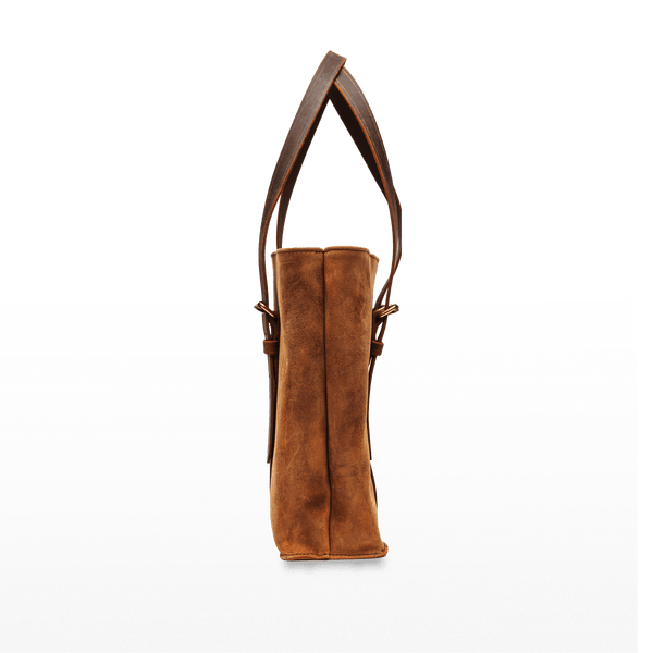 Tan Full-Grain Leather Firewood Carrier