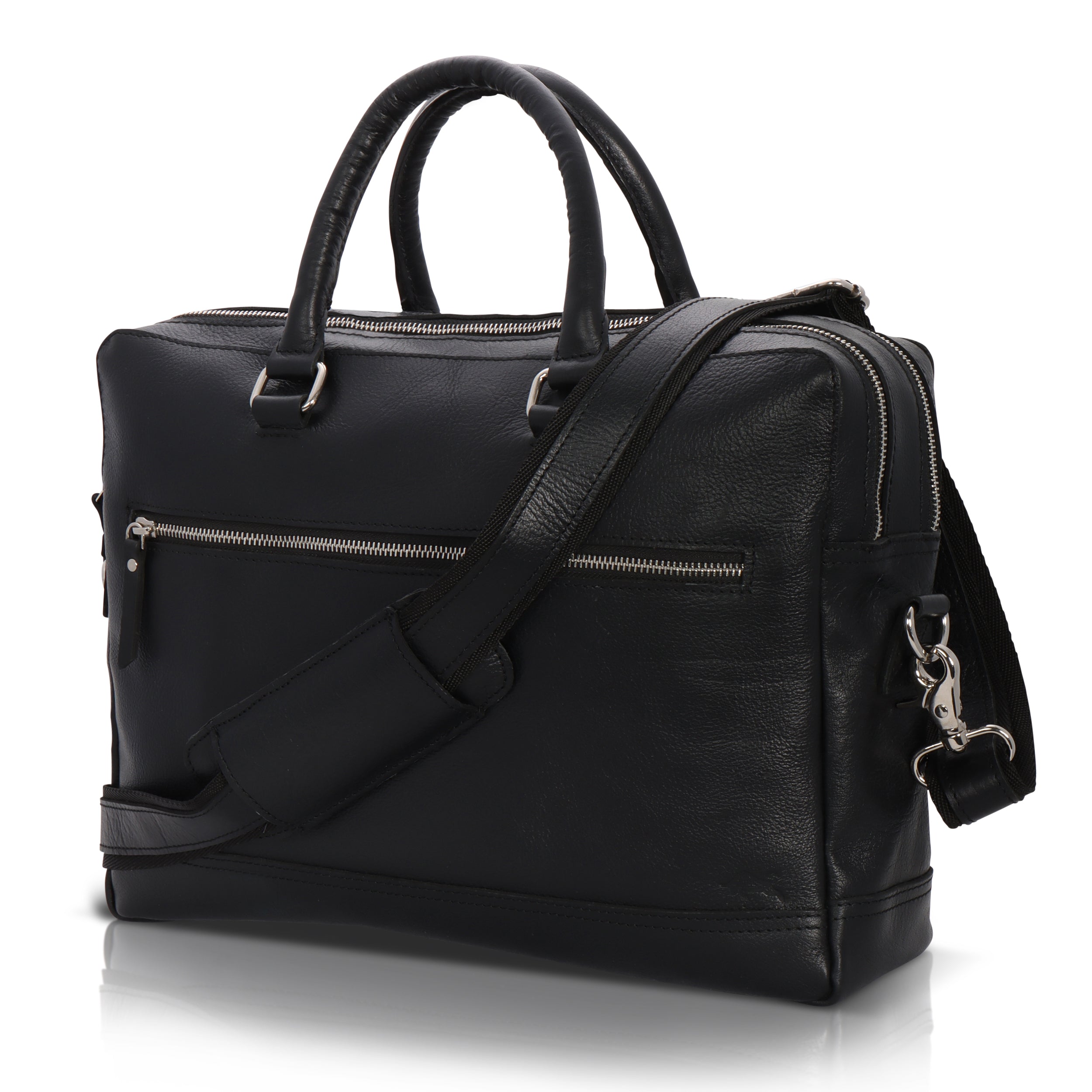 Storm Black Leather Briefcase