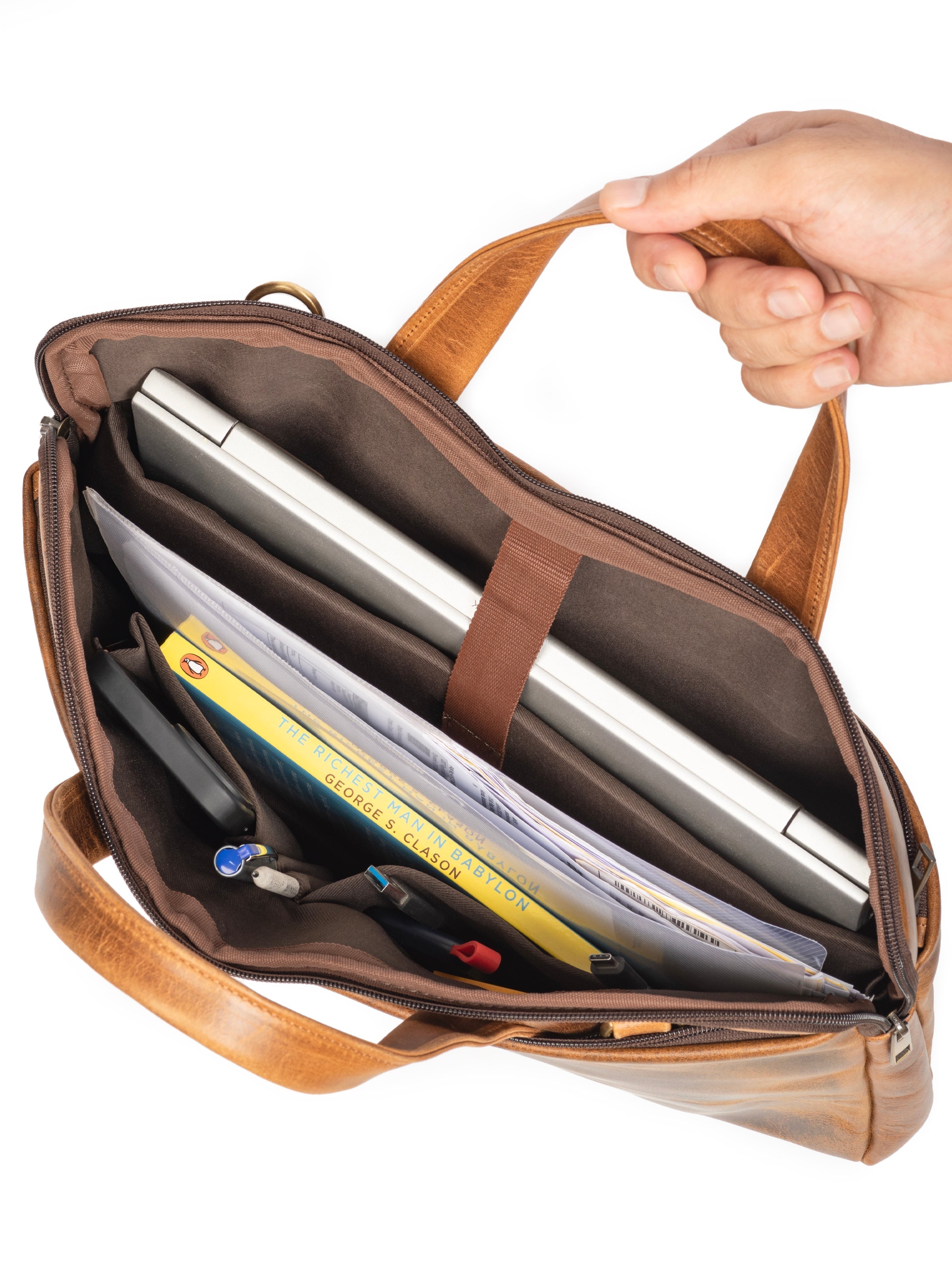 Harbor Laptop Briefcase/Bag - Tan
