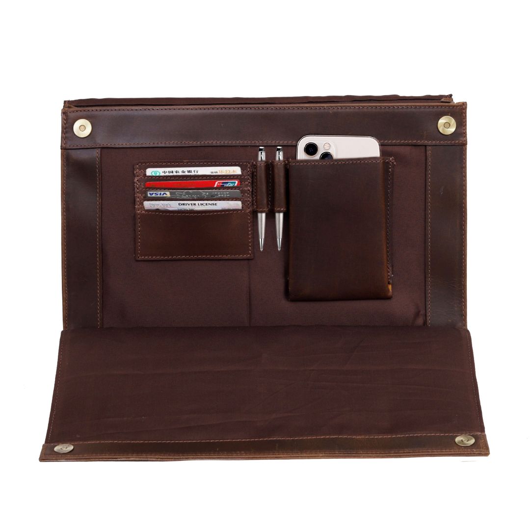 Walker Buffalo Lawyer Leather Briefcase