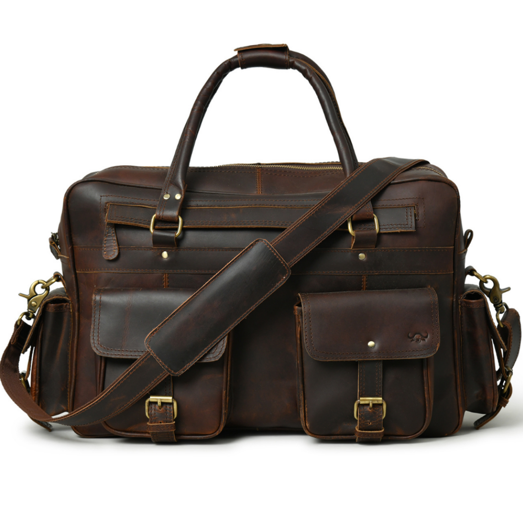 Retro Buffalo Leather Business Briefcase