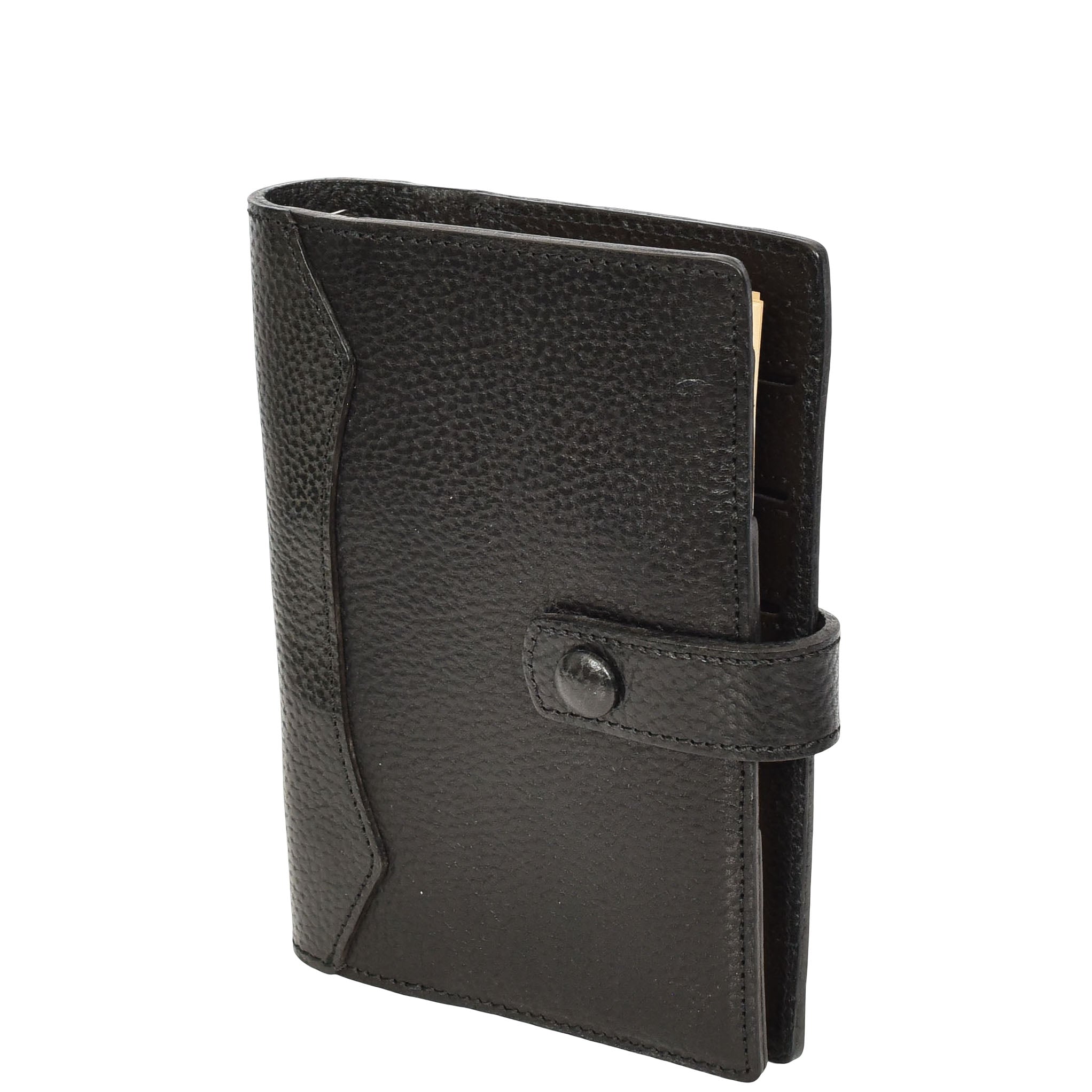 Premium Leather Diary Personal Organiser A6 Size Paper Refillable Ring Binder Notebook Velmora Black
