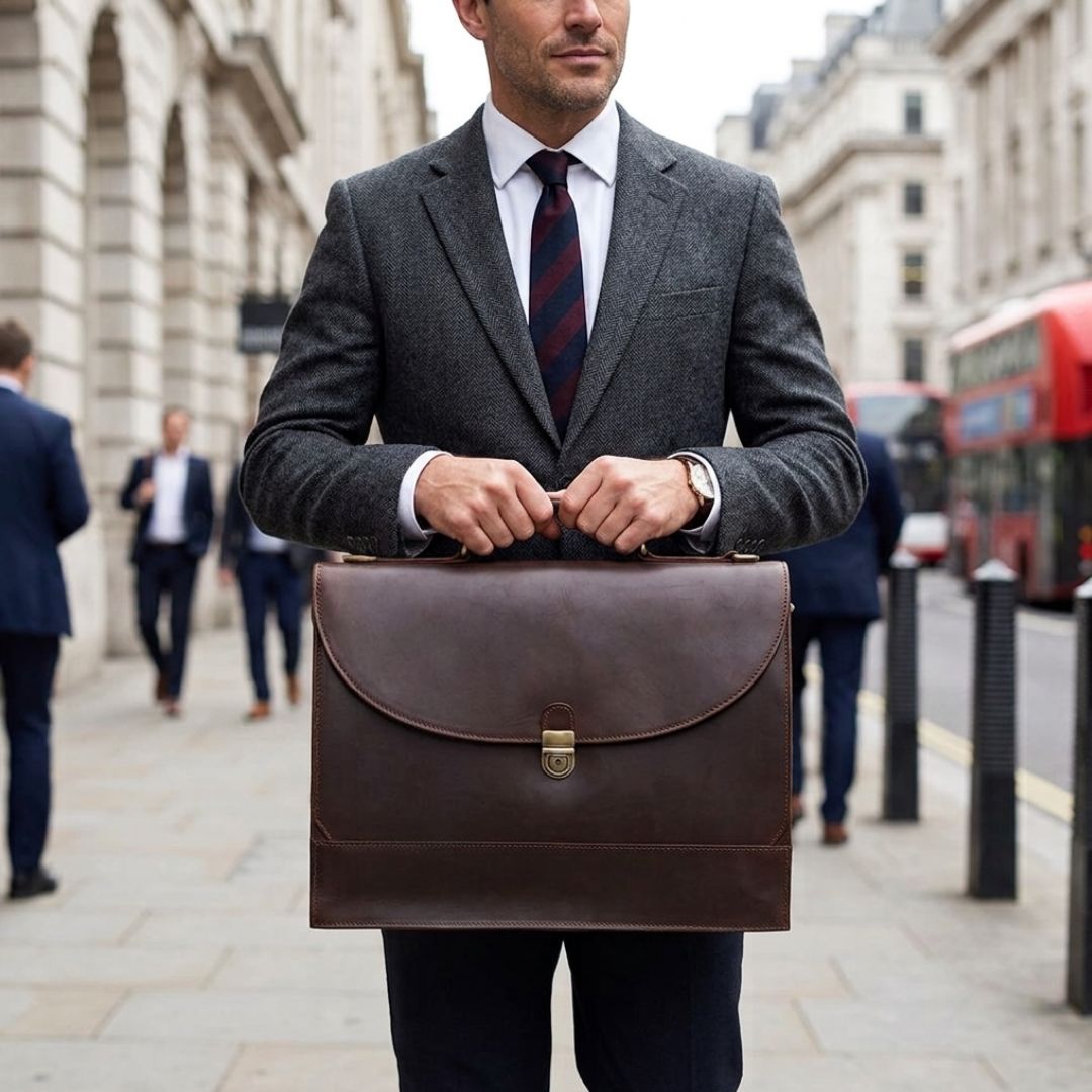 Walker Buffalo Lawyer Leather Briefcase