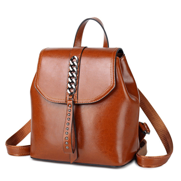 Women's Top Grain Leather Backpack, Leather Rucksack for Women, Lady Backpack Stylish Casual