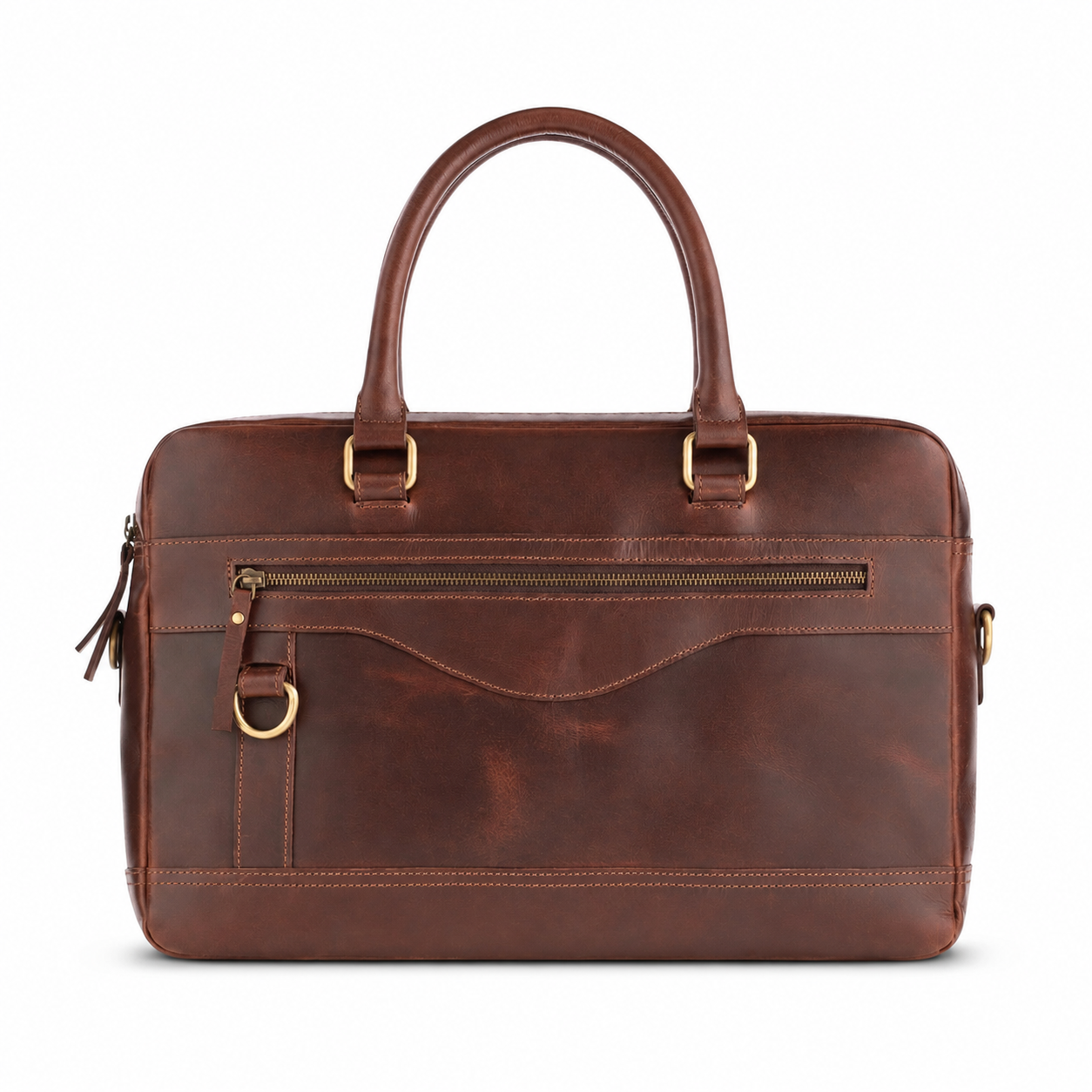 Cobalt Buffalo Leather Briefcase