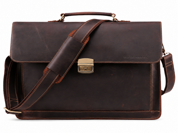 Full-Grain Leather Lawyer Briefcase