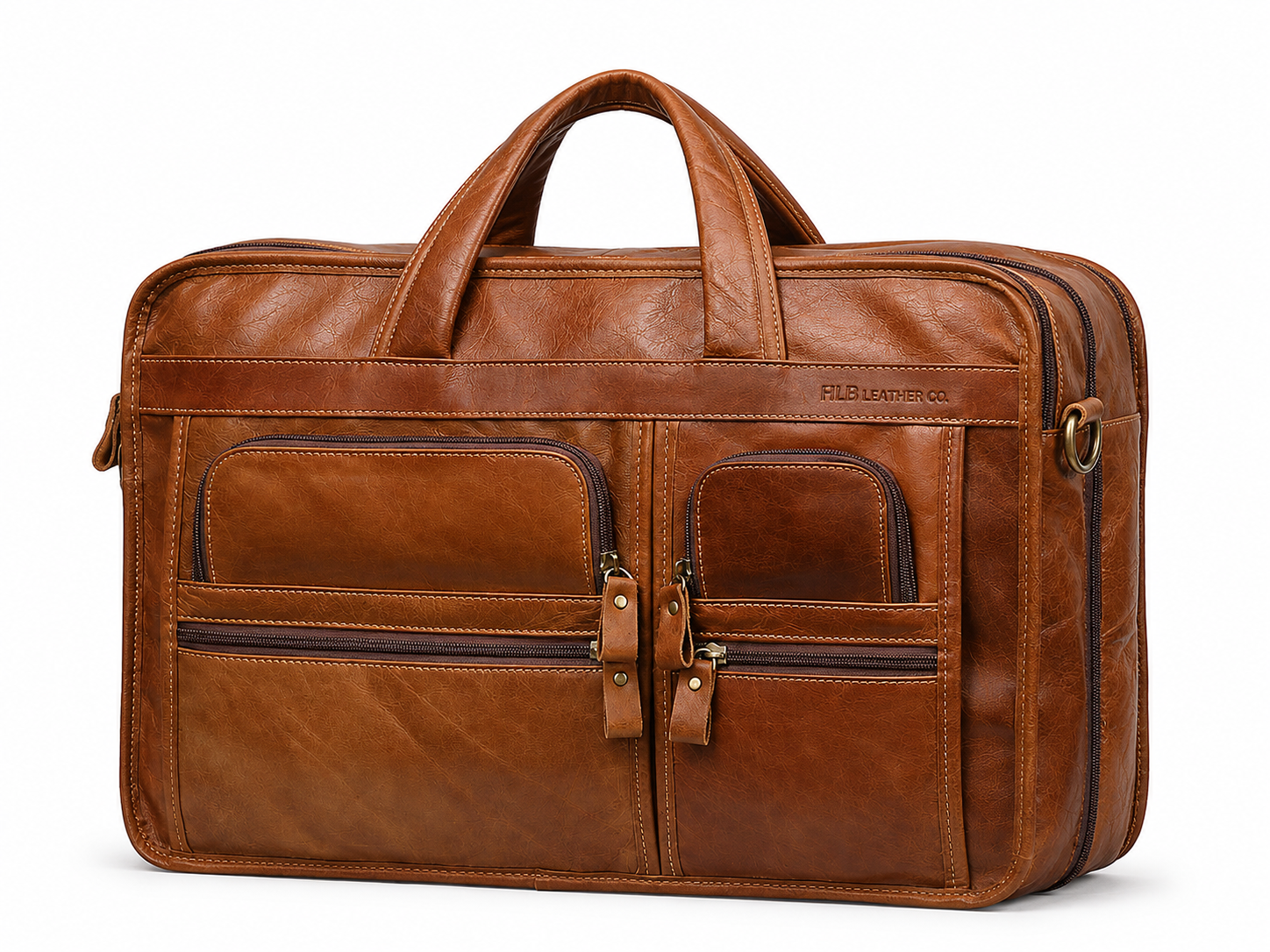 Retro Full-Grain Leather 15.6-Inch Laptop Messenger Bag