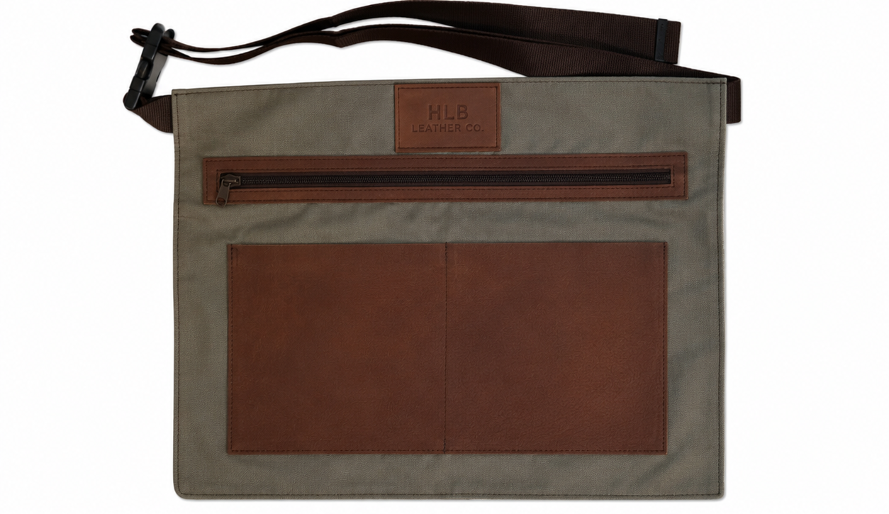 Rustic Leather X-Strap Work Apron