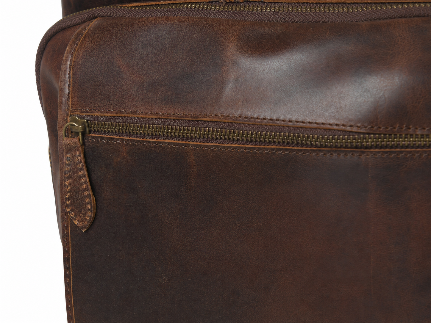 Alpha Brown Buffalo Leather Travel Backpack