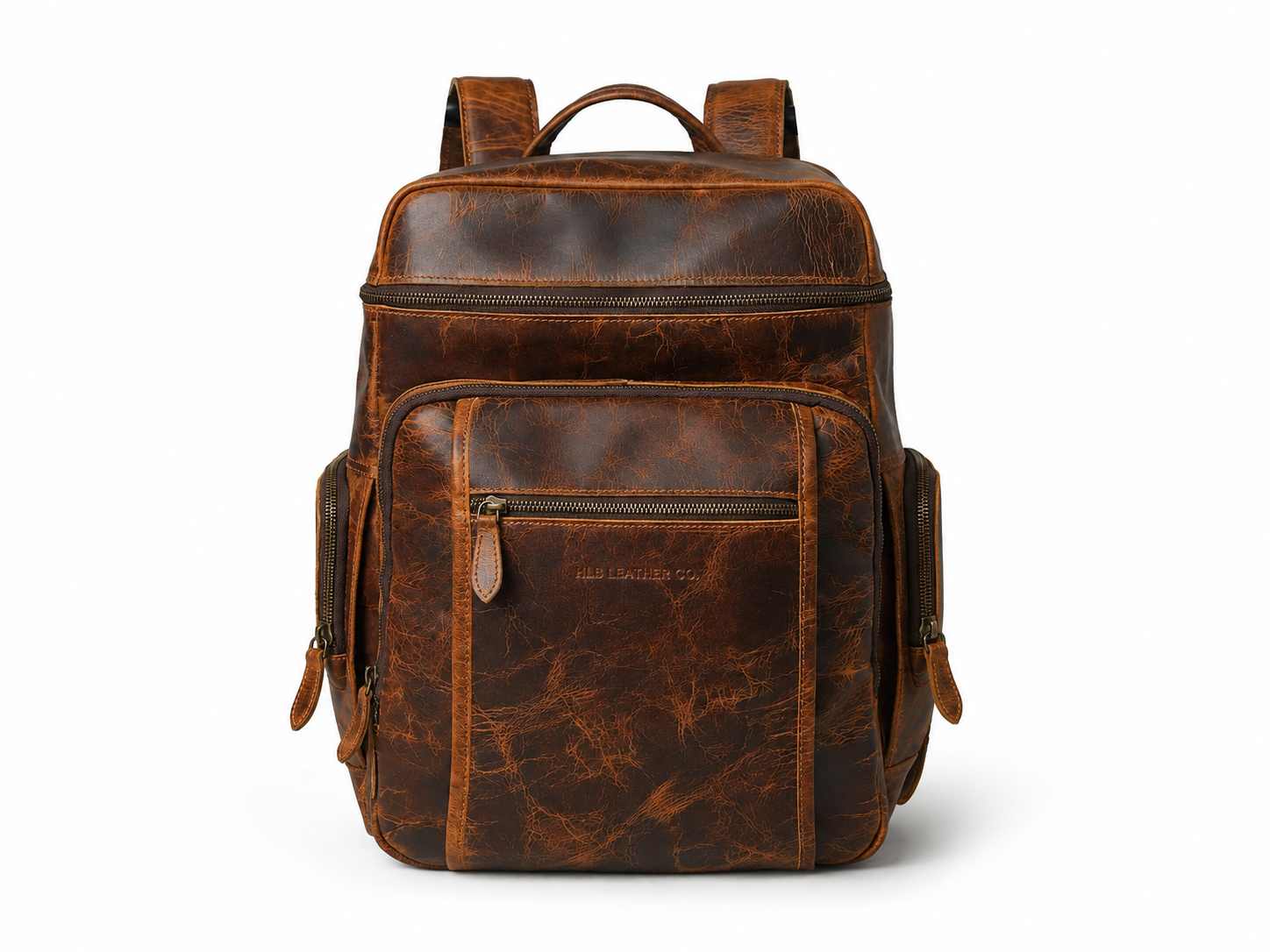 Alpha Caramel Buffalo Leather Travel Backpack