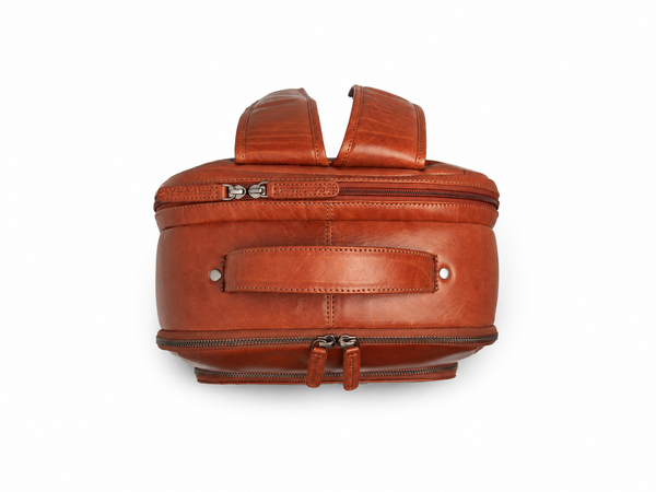 Leather Laptop Backpack Cognac Maggiore