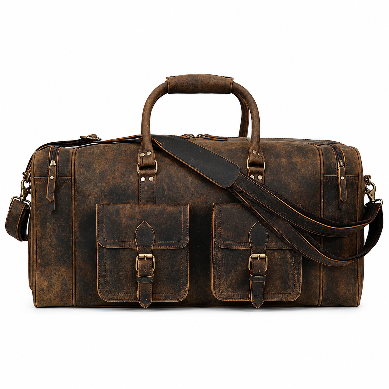New Jersey Leather Duffel Bag - Vintage Brown