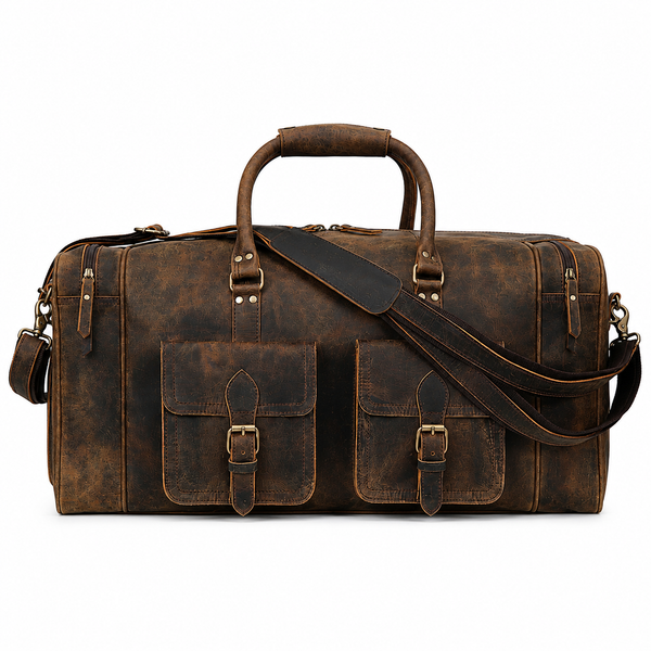 New Jersey Leather Duffel Bag - Vintage Brown