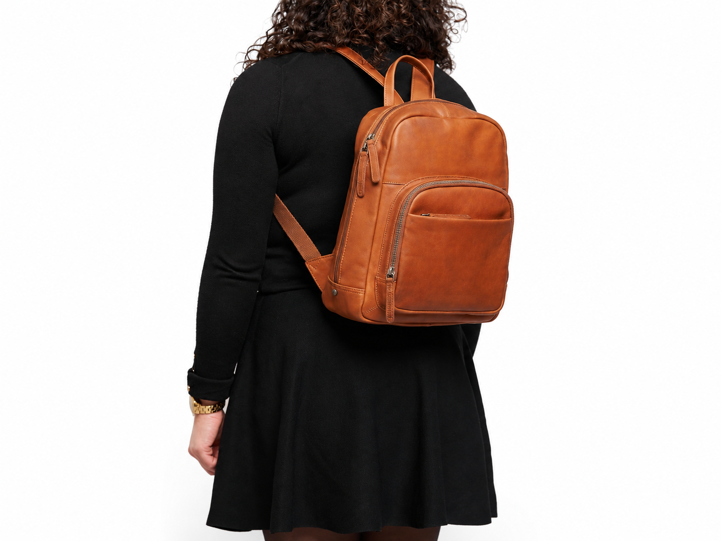Leather Backpack Cognac Santana
