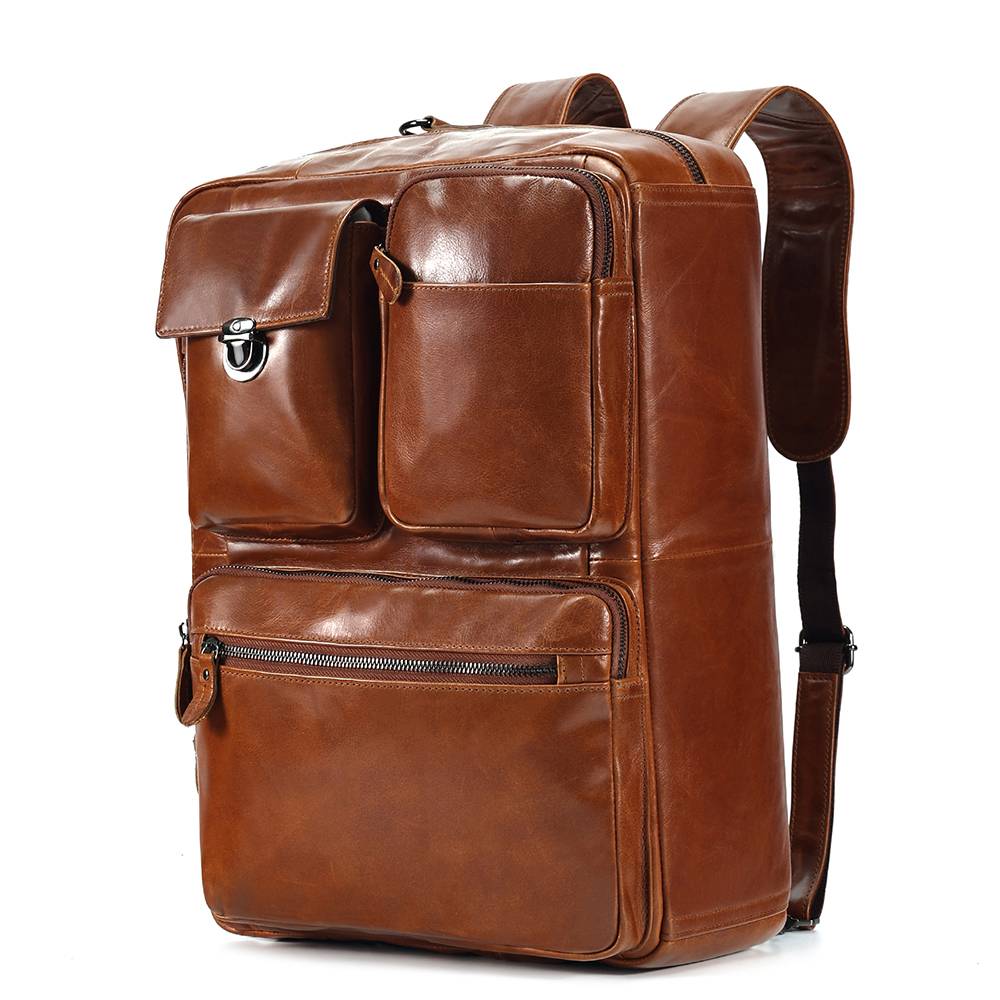 Leather Convertible Laptop Briefcase Backpack