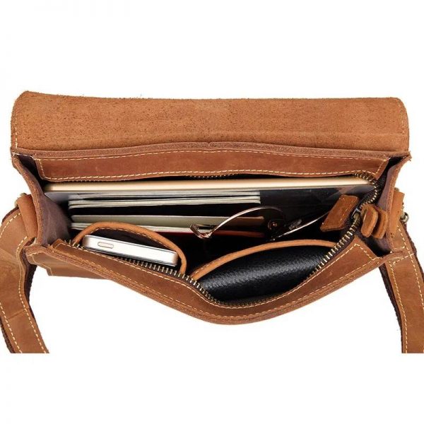 European Style Minimalist Leather Satchel Messenger Bag