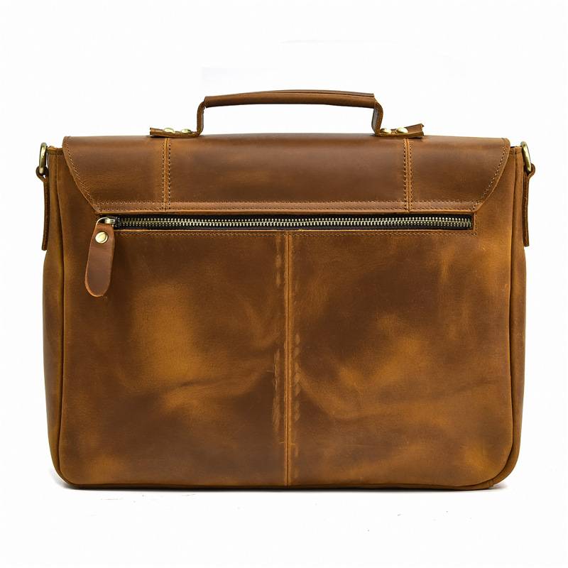 Classic Handcrafted Leather Briefcase Messenger Bag