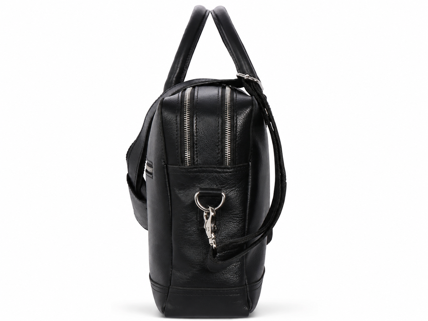 Black Top-Grain Buffalo Leather Briefcase