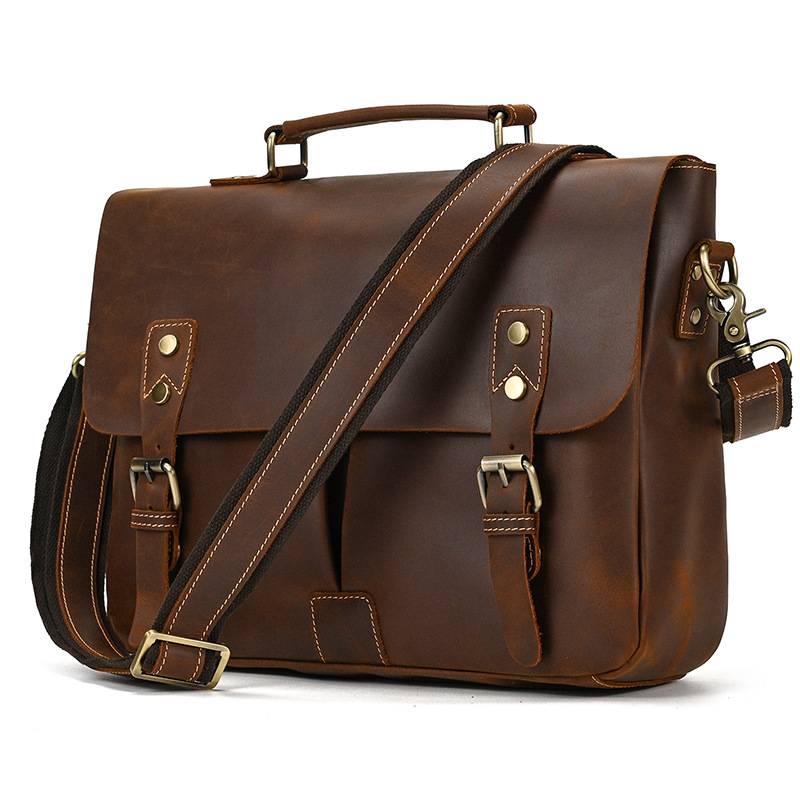 Business Commuter Leather Briefcase