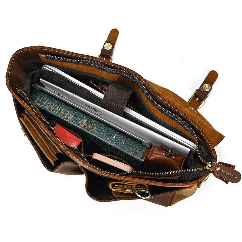 Business Commuter Leather Briefcase