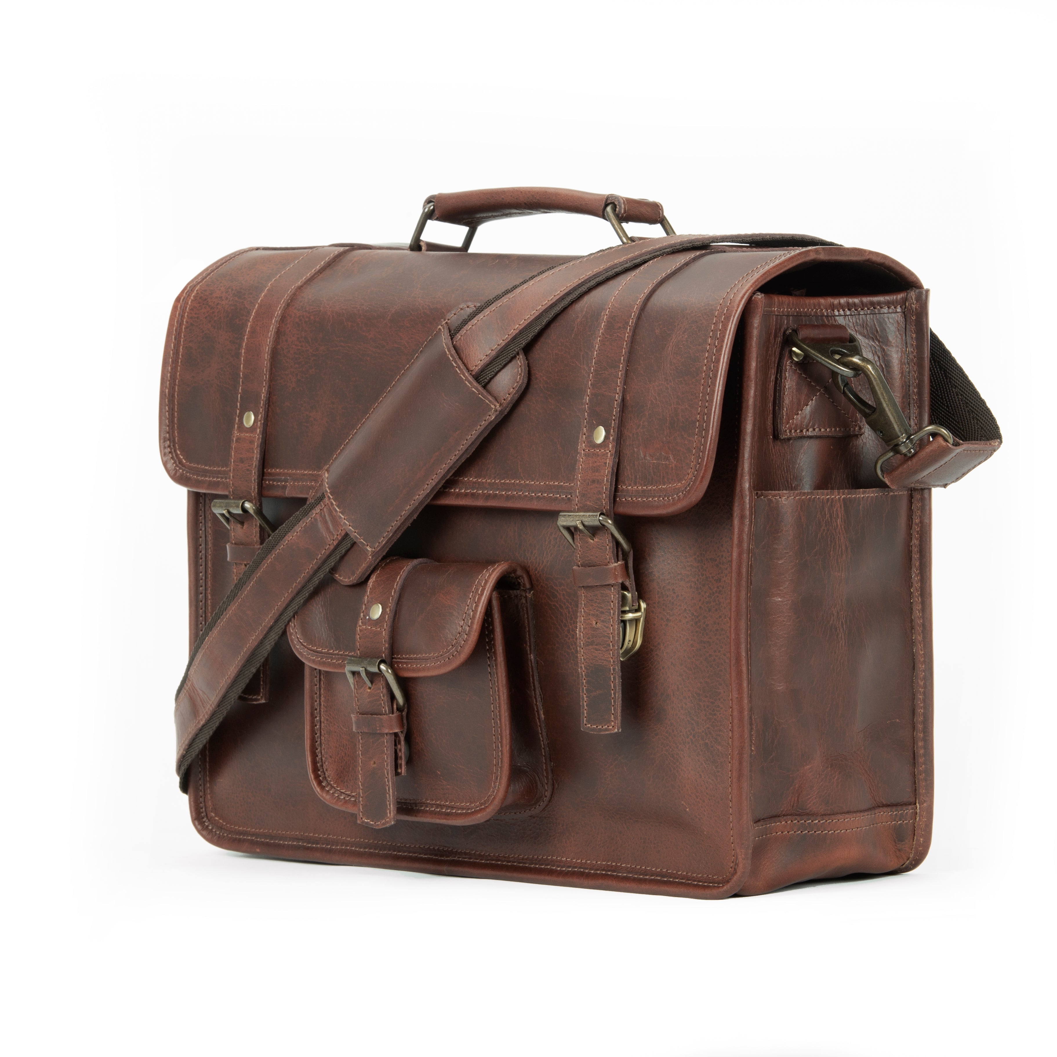 Stone Buffalo Leather Briefcase