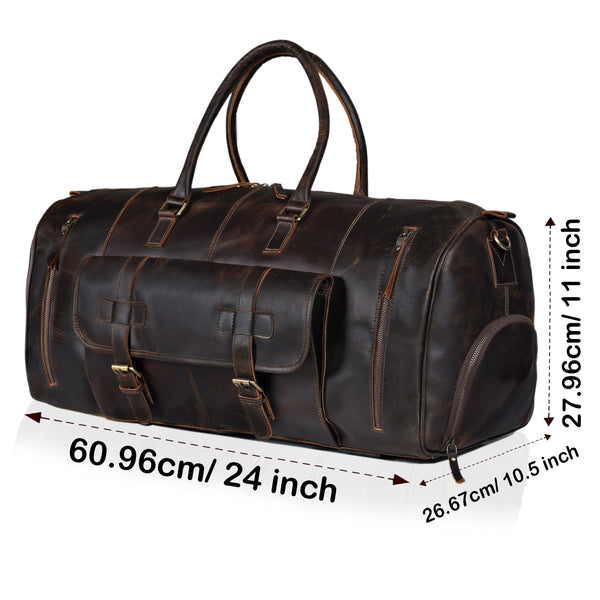 Denali Brown Shoe Leather Duffle Bag for Men