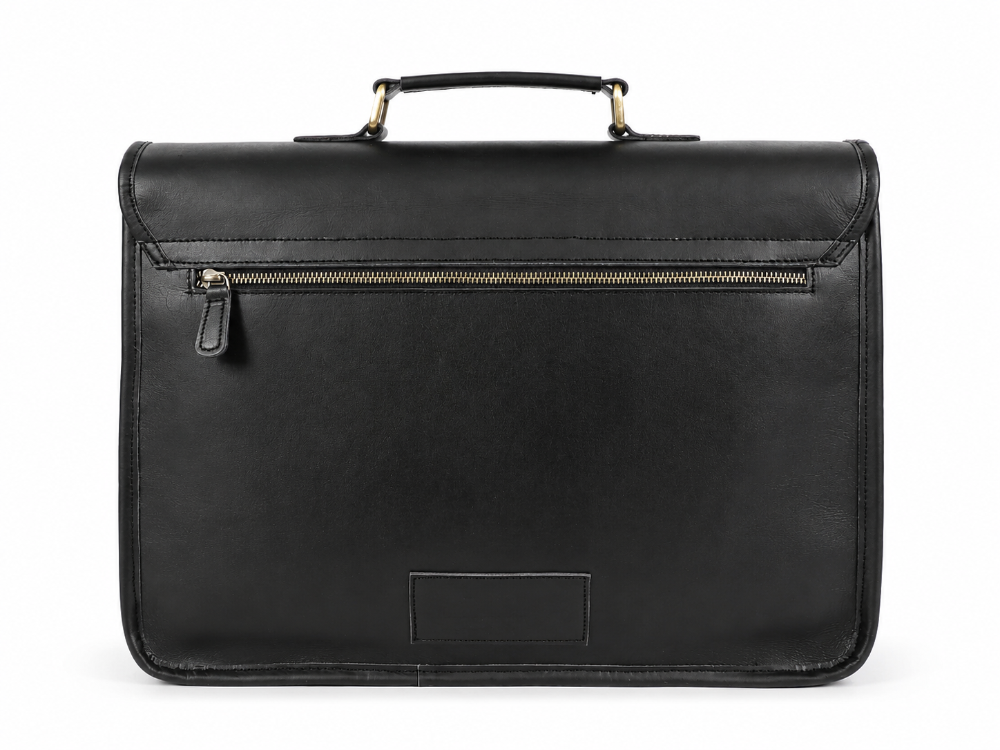 Midnight Black Buffalo Leather Messenger Bag – Men's Work & Laptop Satchel