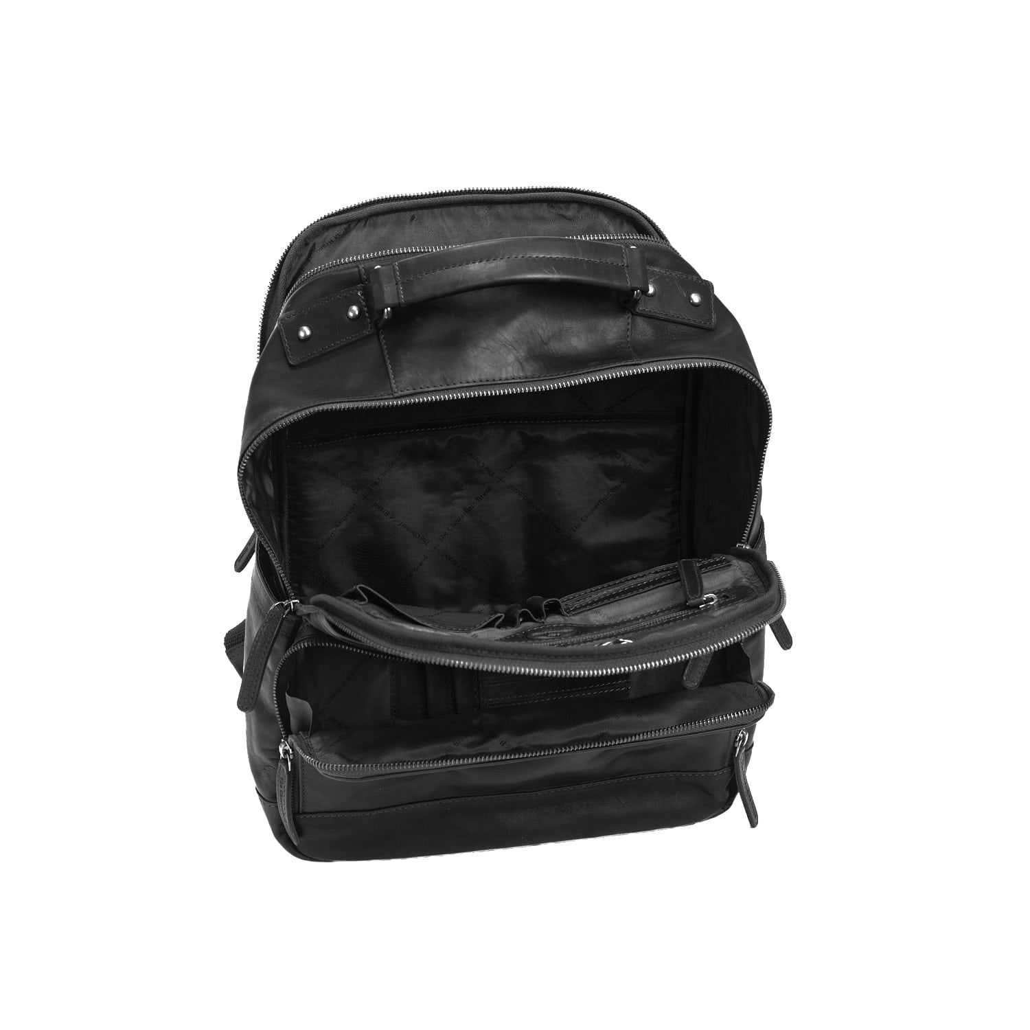 Leather Laptop Backpack Black Austin