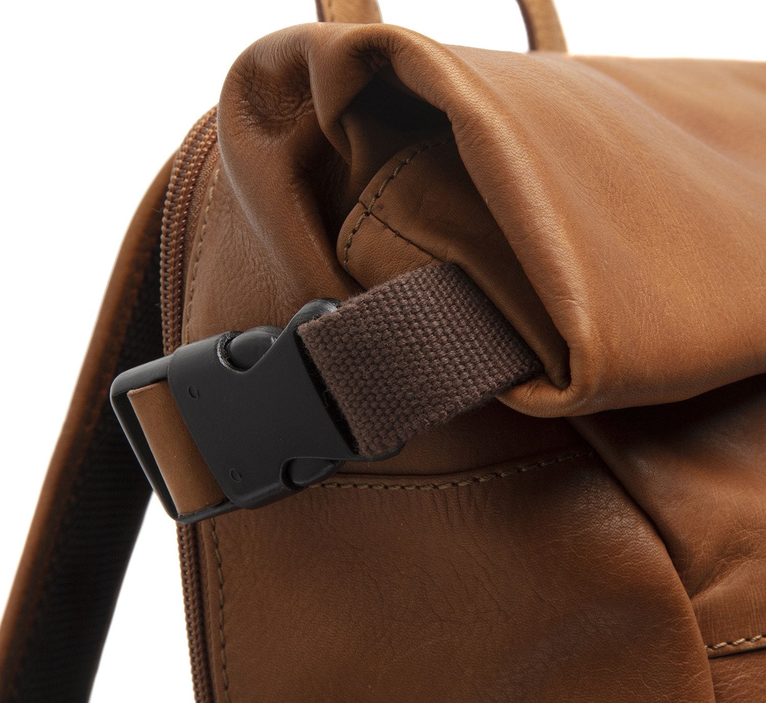 Leather Roll-top Backpack Cognac Liverpool