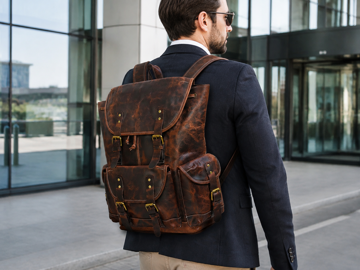Metro Leather Office Backpack
