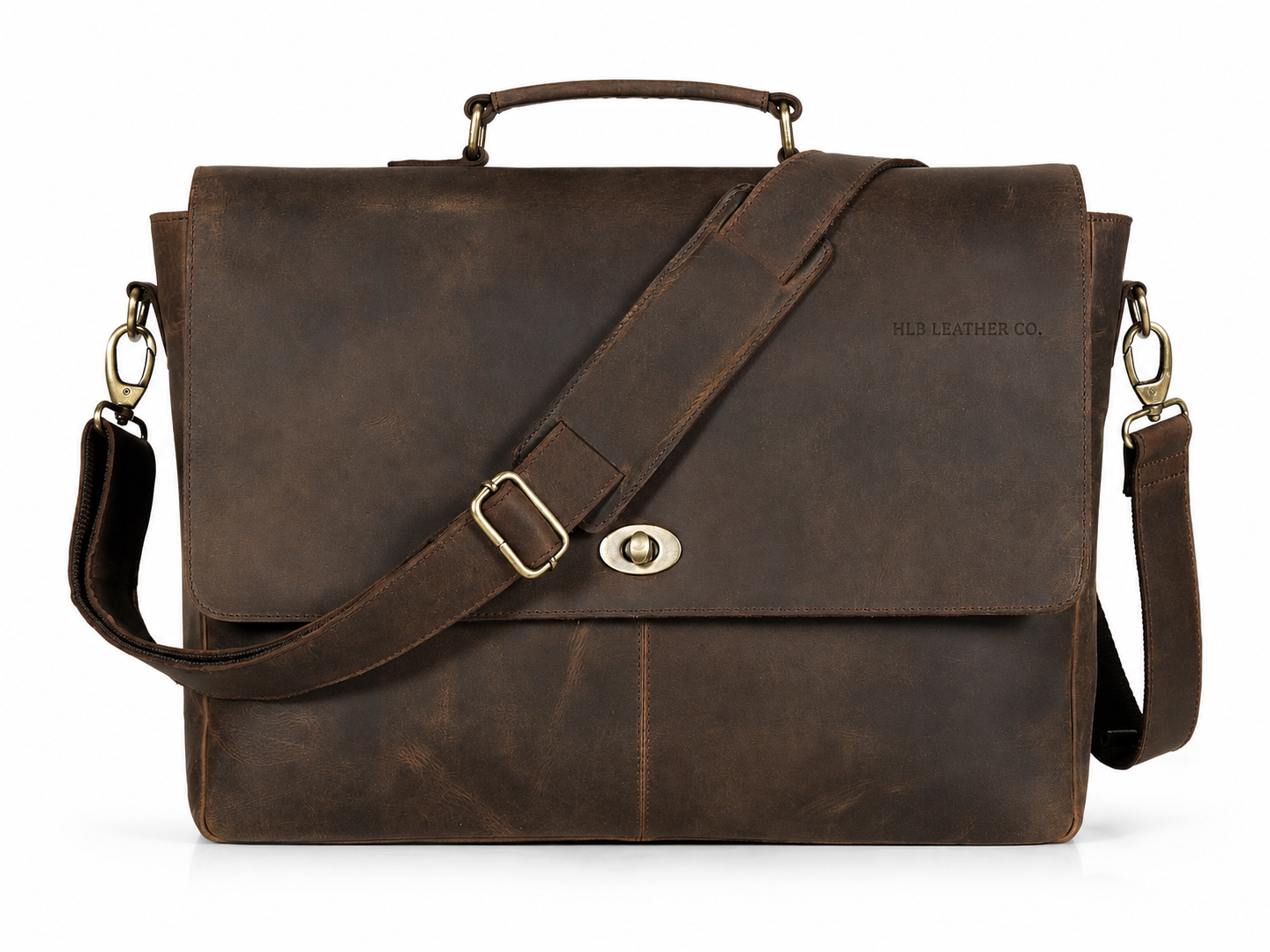 Brown Leather Messenger Bag with Tree of Life Journal